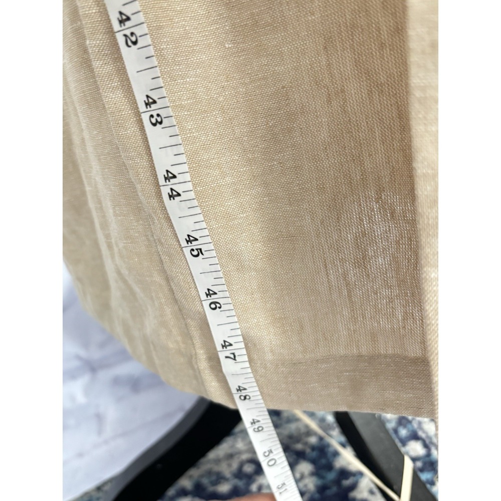 Minimalist Linen Blend Midi Dress Neutral Coastal Quiet Luxury Capsule Large - Picture 11 of 12